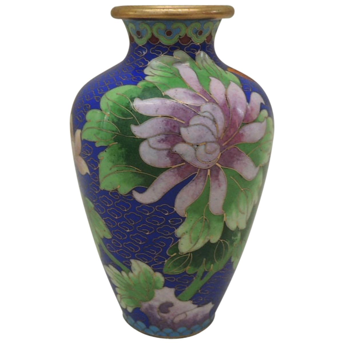 Vintage Purple and Blue Cloisonne Floral Vase at 1stDibs floral vases