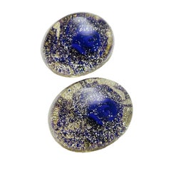 Vintage purple and clear lucite clip on earrings