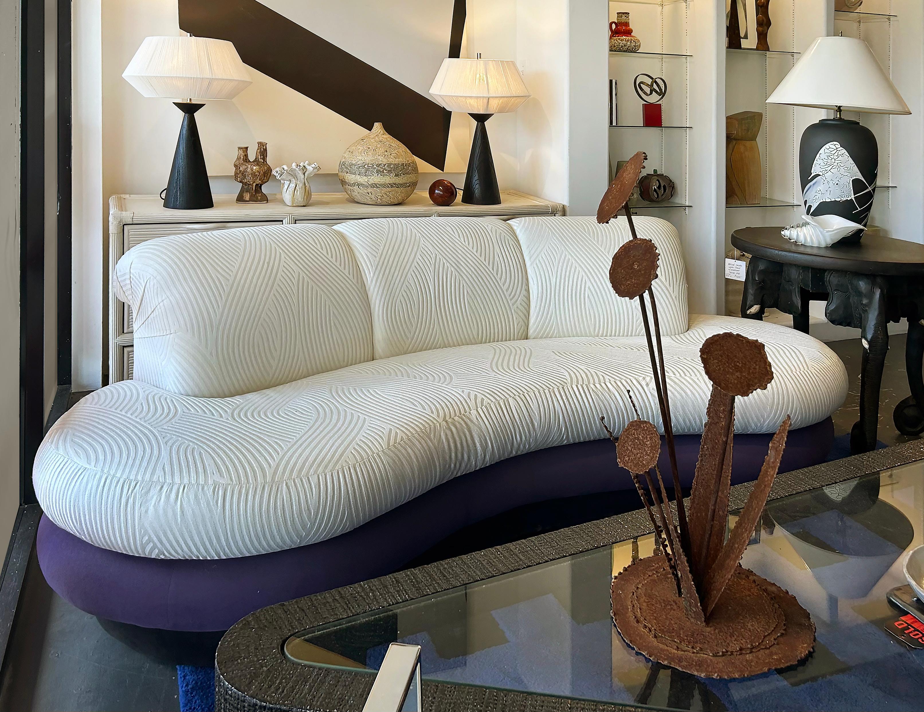 Américain Vintage Purple and Off-White Cloud Sofas after Pearsall, Per Item en vente