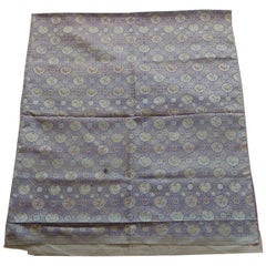 Vintage Purple and Silver Woven Silk Obi Textile