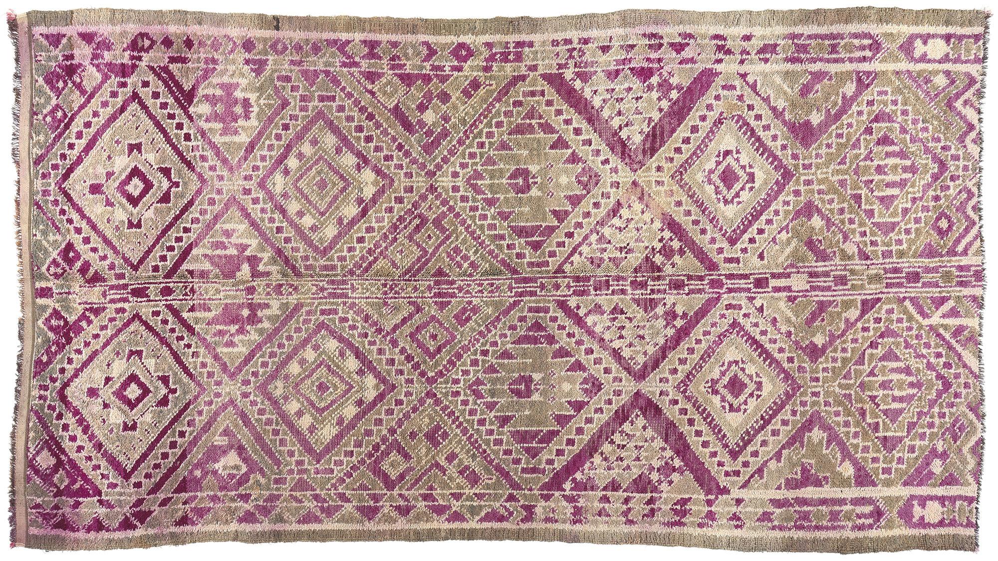 Vintage Purple Beni MGuild Moroccan Rug For Sale 3