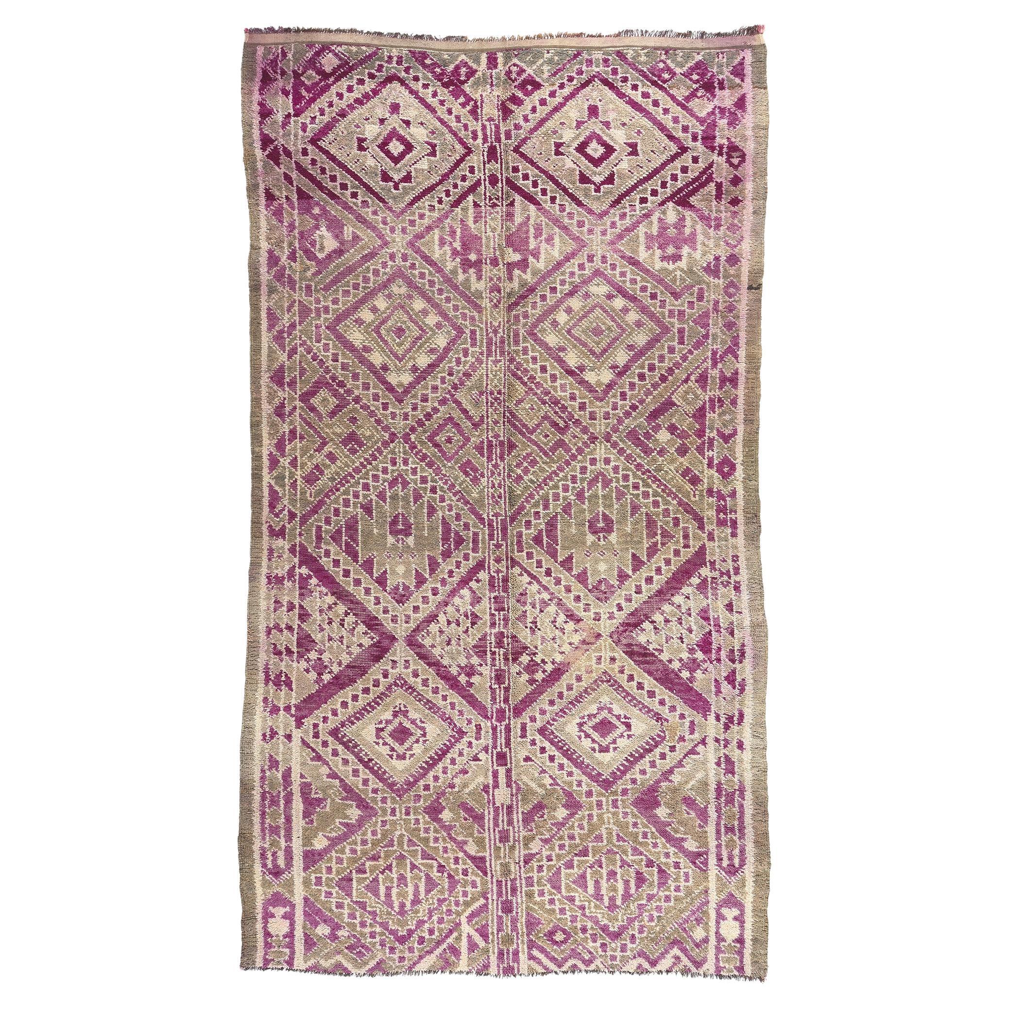 Vintage Purple Beni MGuild Moroccan Rug