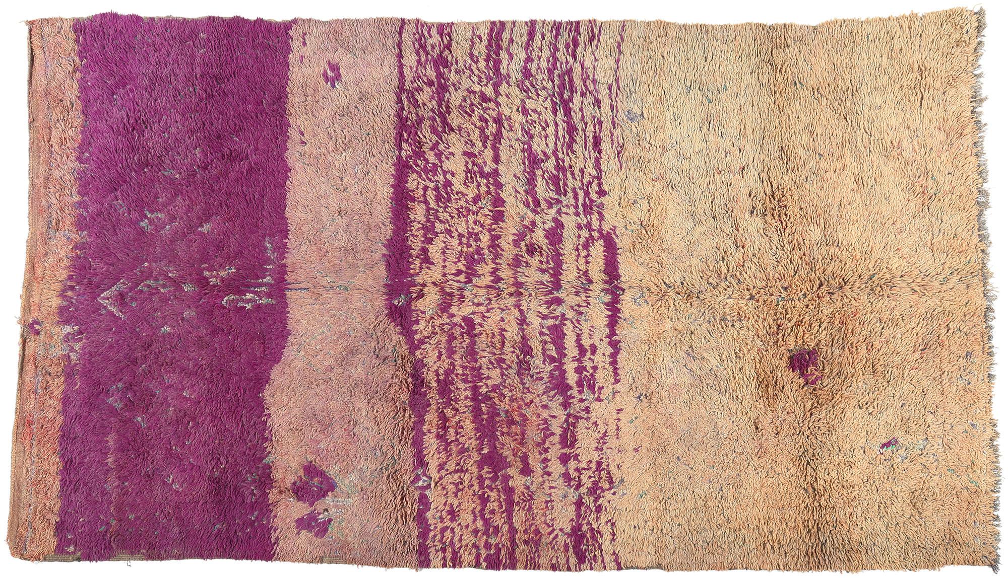 Vintage Purple Beni MGuild Moroccan Rug, Tribal Enchantment Meets Boho Chic For Sale 3
