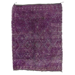 Vintage Purple Beni M'Guild Moroccan Rug with Bohemian Style
