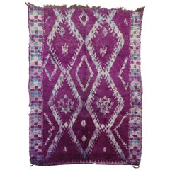 Vintage Purple Beni M'Guild Moroccan Rug with Tribal Style, Berber Moroccan Rug