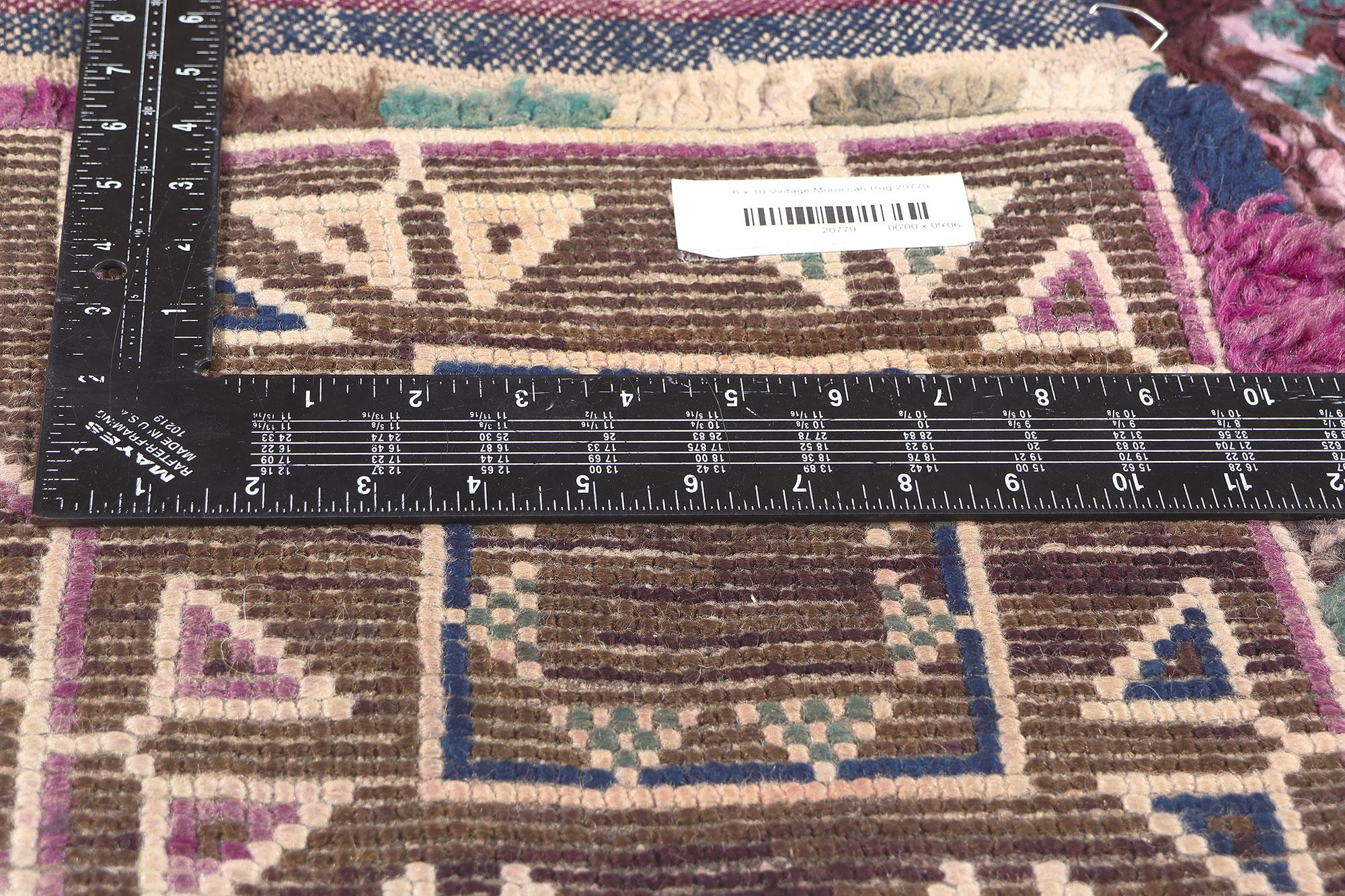 20th Century Vintage Purple Beni M'Guild Moroccan Rug, Boho Chic Meets Hygge Vibes For Sale