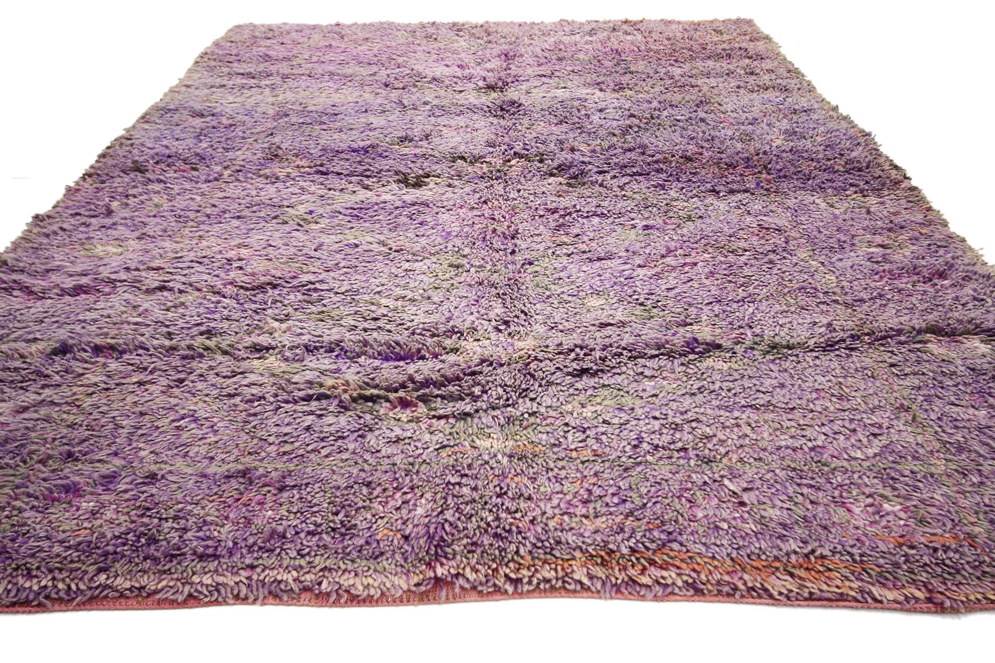 Bohème Tapis marocain Beni Mrirt violet vintage, Boho Chic rencontre l'enchantement tribal