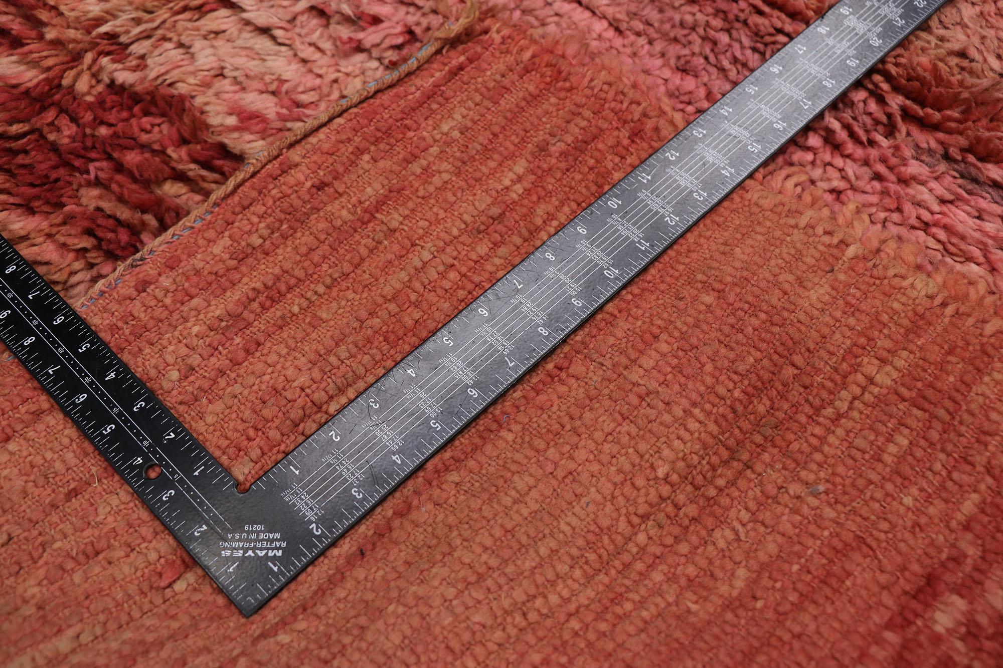 Annodato a mano Tappeto marocchino Vintage viola Beni Mrirt in vendita