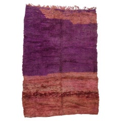 Vintage Purple Beni Mrirt Moroccan Rug