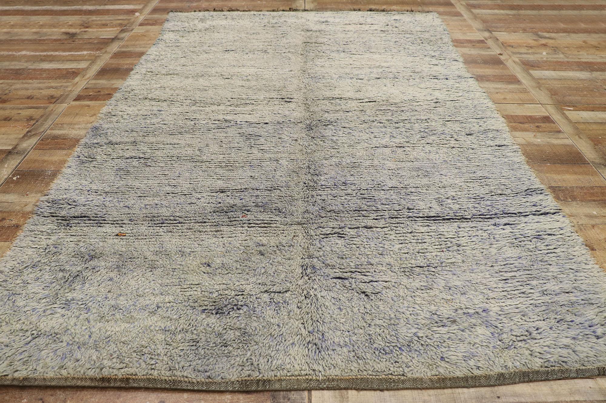 Vintage Purple Beni Mrirt Moroccan Rug with Bohemian Style For Sale 1