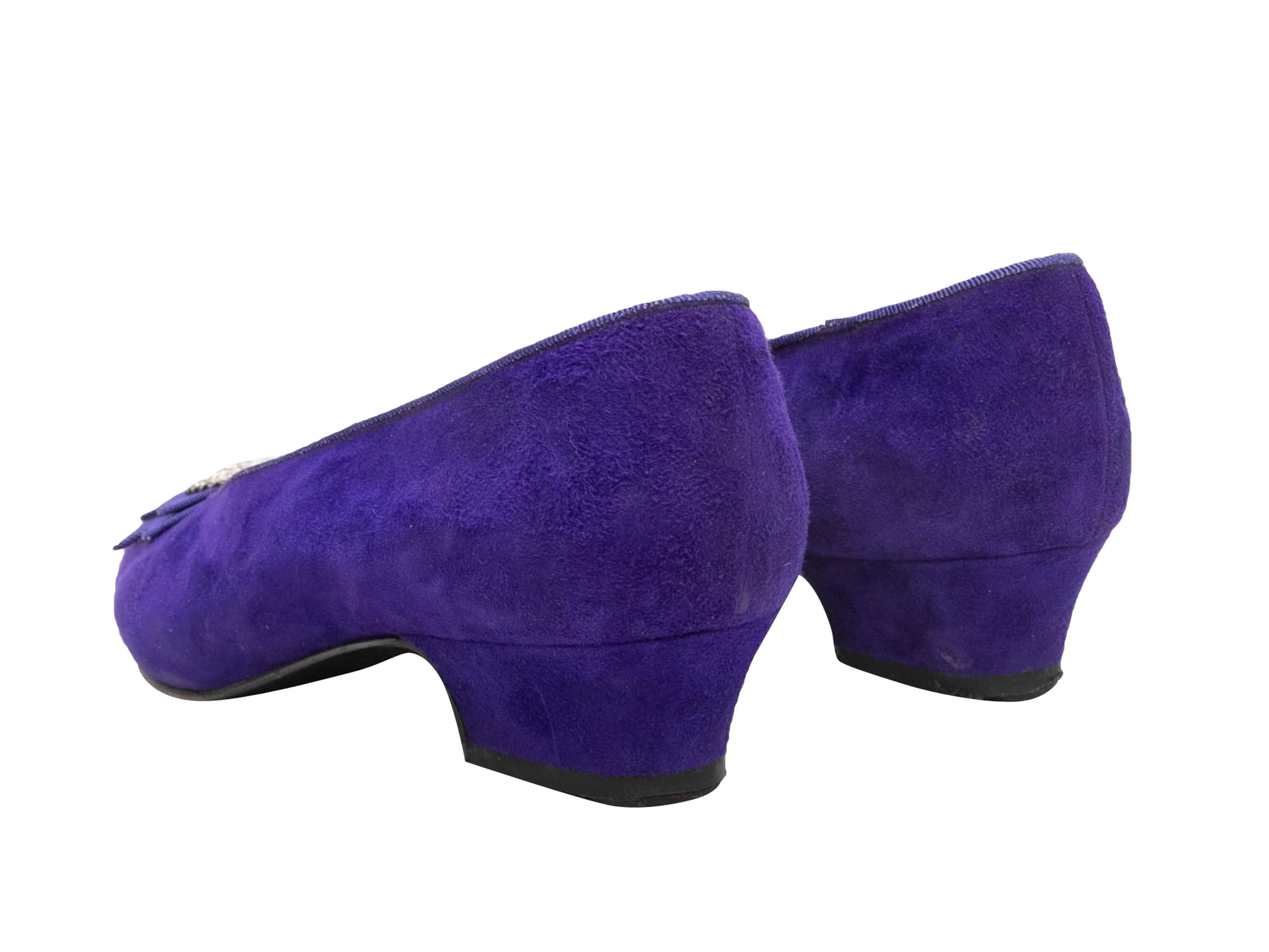 Women's or Men's Vintage Purple Celine Suede Ballet Flats Size 38.5 For Sale