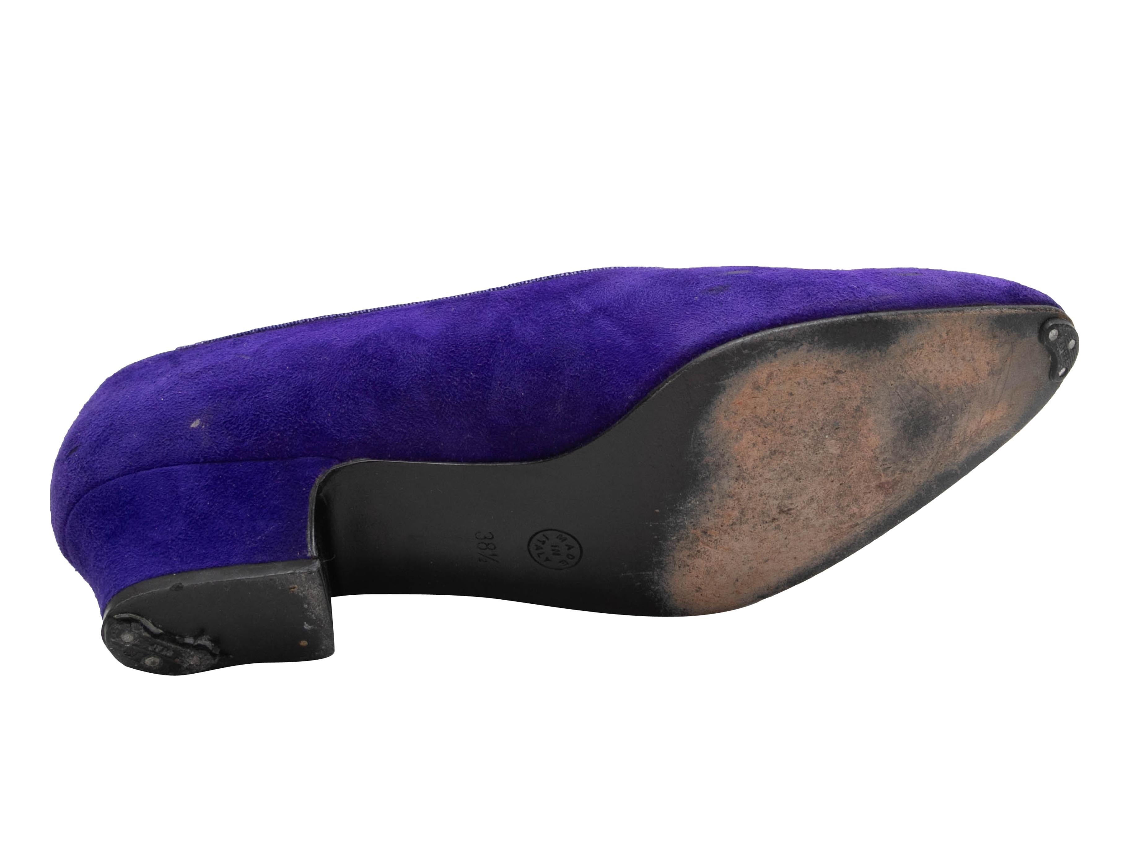Vintage Purple Celine Suede Ballet Flats Size 38.5 For Sale 1