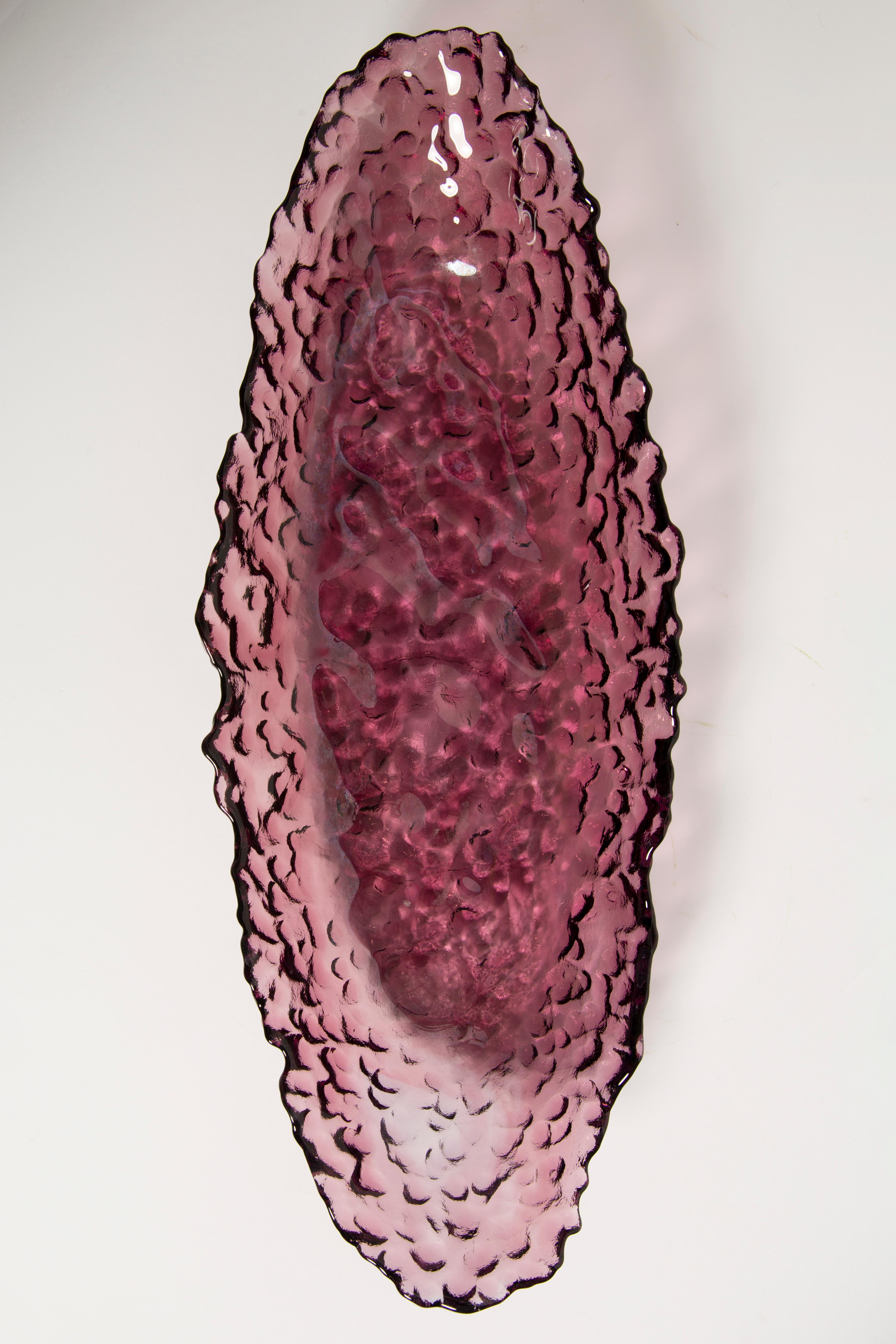 Mid-Century Modern Vintage Purple Decorative Murano Glass Plate, Italy, 1960s For Sale