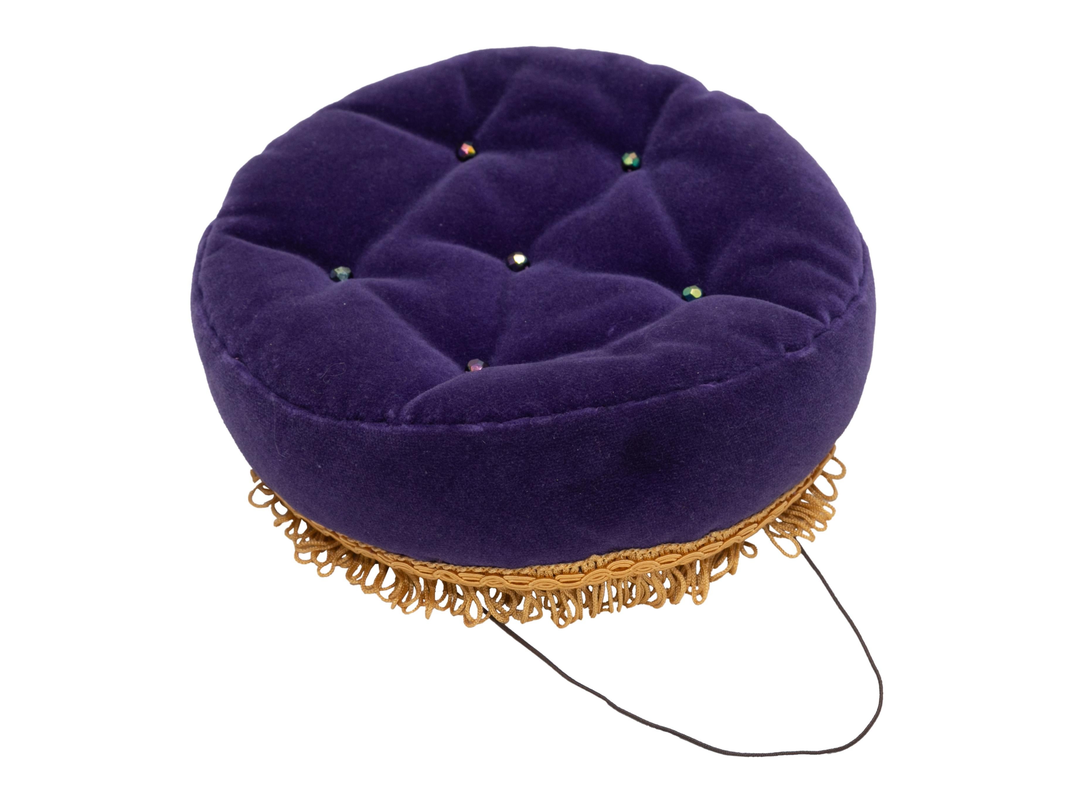 Women's Vintage Purple & Gold Karl Lagerfeld 1985 Cushion Hat For Sale