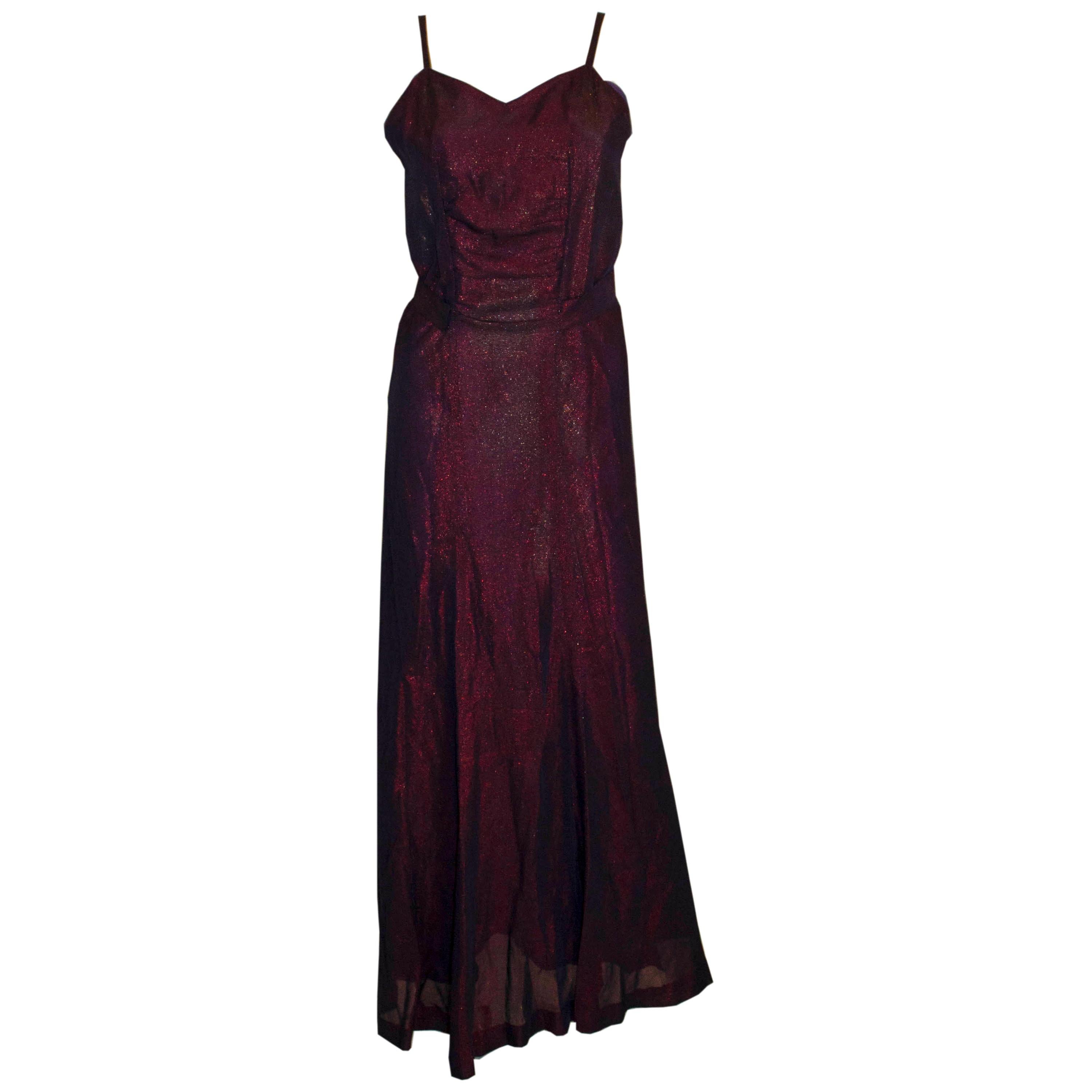 Vintage Purple Lame Dress