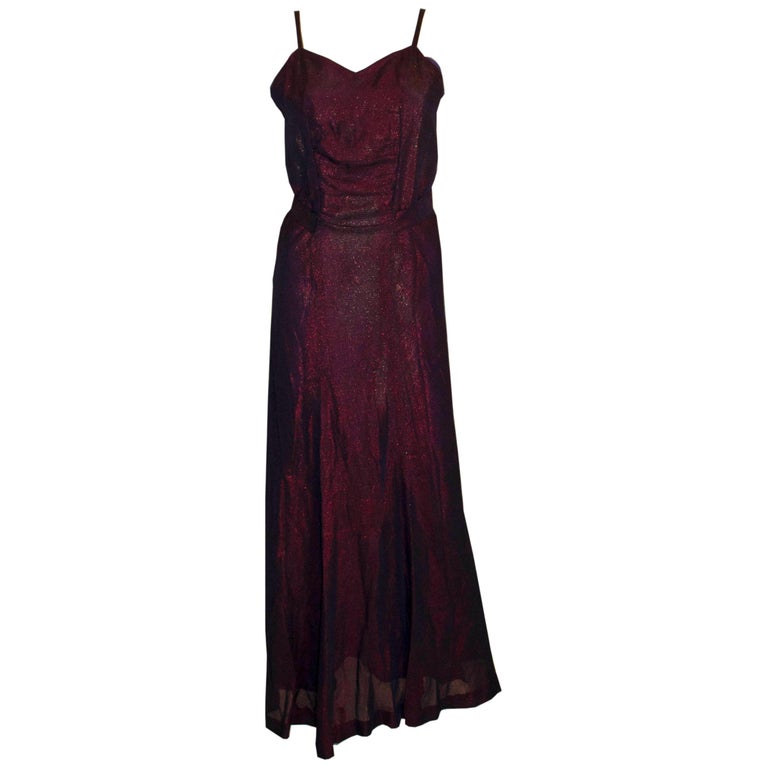 Vintage Purple Lame Dress For Sale at 1stDibs