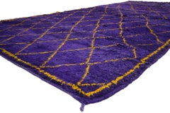 1990's Purple Moroccan Beni Ourain Carpet