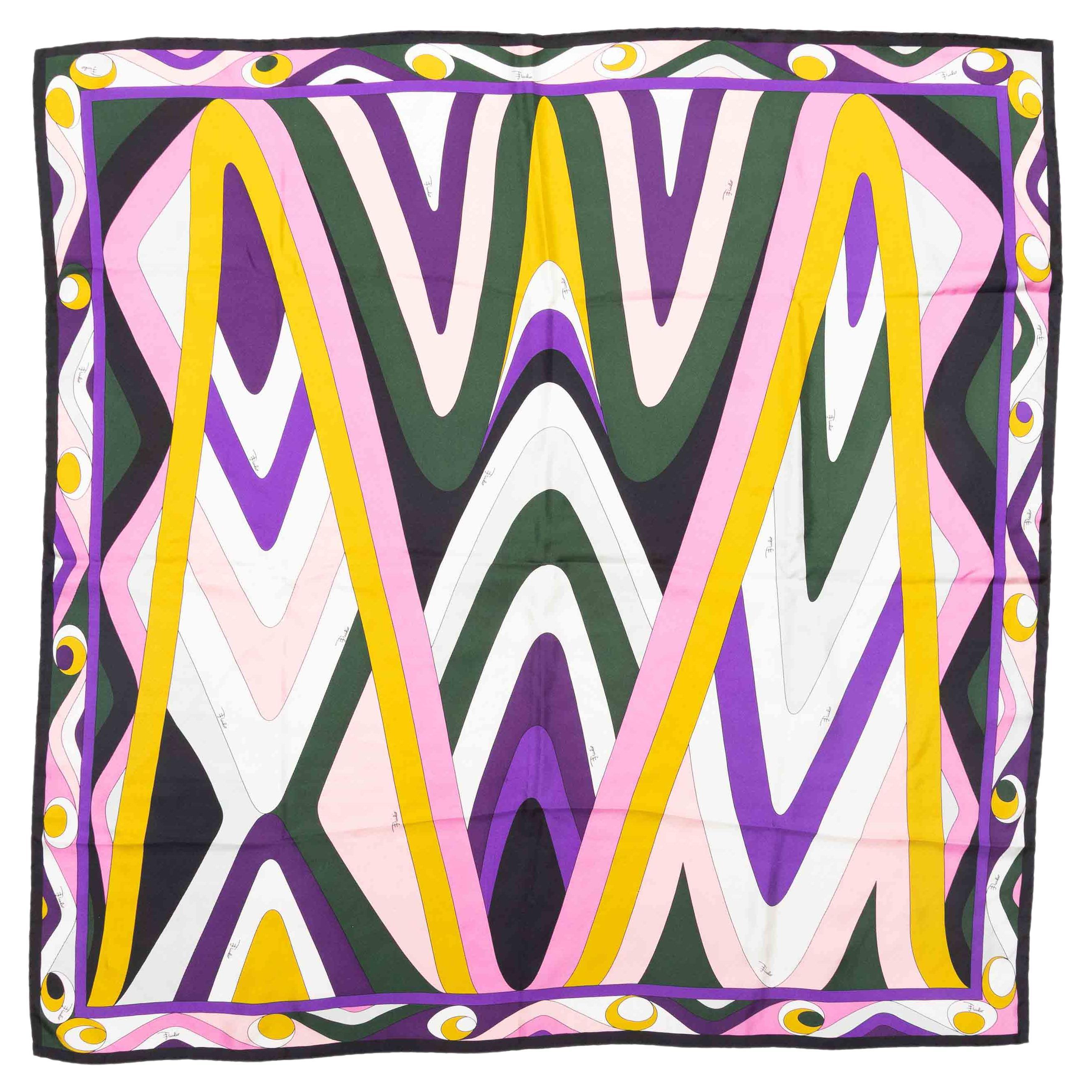 Vintage Purple
Multicolor Emilio Pucci Abstract Print Silk Scarf