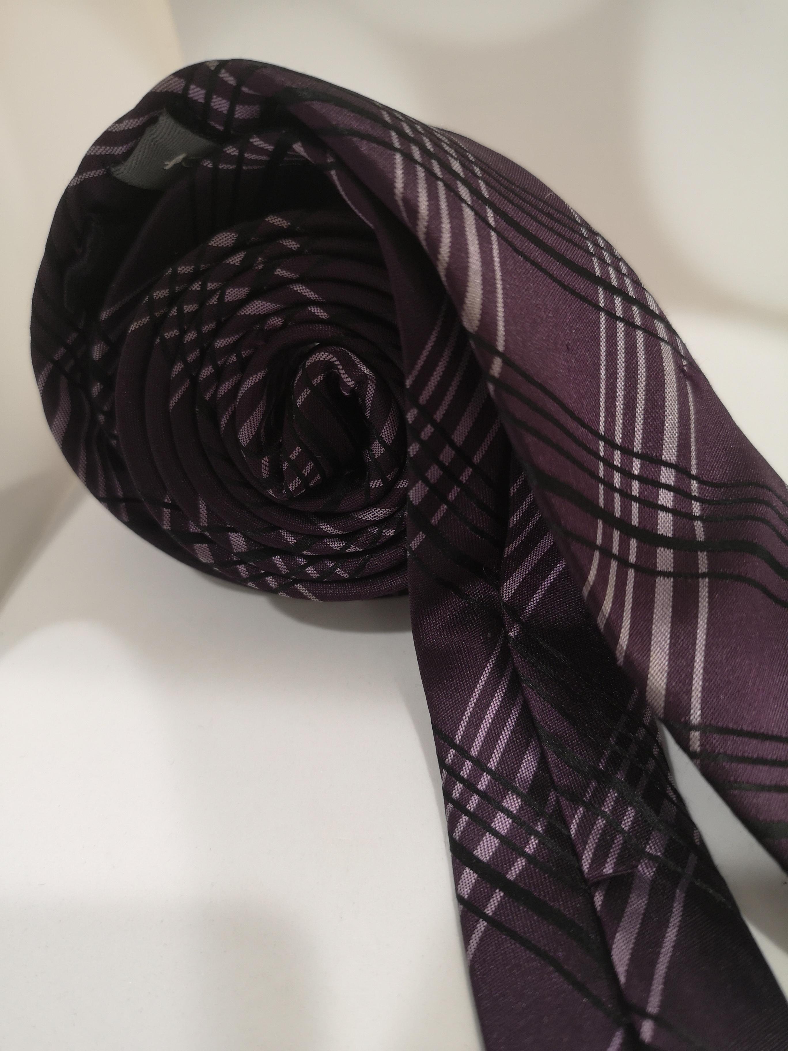 Vintage purple multicoloured tie In Good Condition In Capri, IT