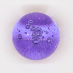 Vintage Purple Murano Glass Sculpture/Paperweight, Ball with Included Bubbles