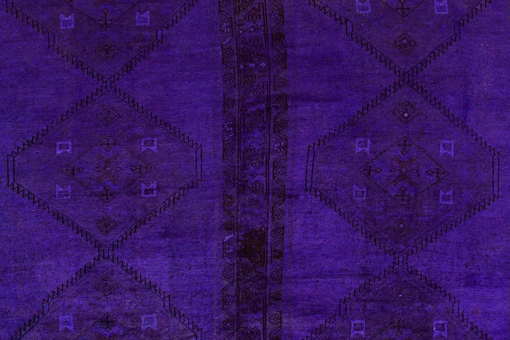 Hand-Knotted Vintage Purple Overdyed Khotan Style Rug For Sale