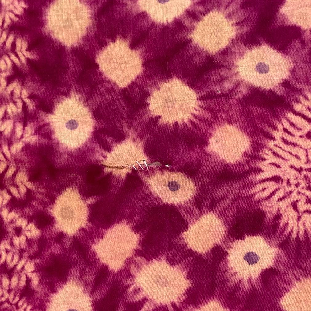 Vintage Purple Plangi and Tritik Silk Shawl, Palembang, Sumatra. For Sale 4