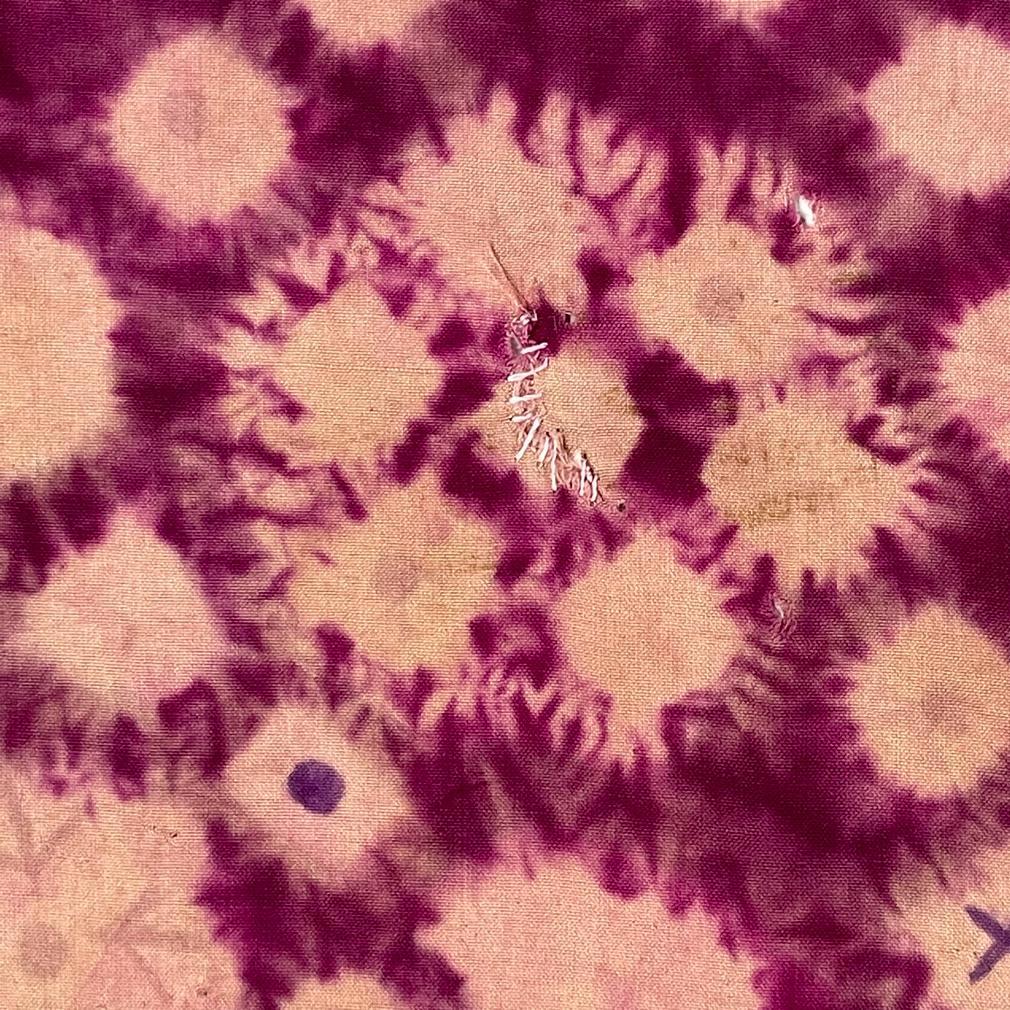 Vintage Purple Plangi and Tritik Silk Shawl, Palembang, Sumatra. For Sale 6