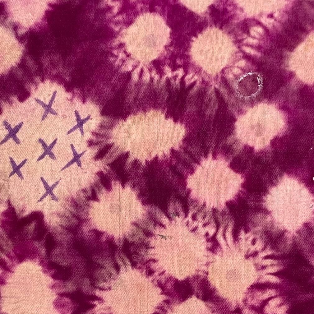Vintage Purple Plangi and Tritik Silk Shawl, Palembang, Sumatra. For Sale 9
