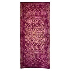 Vintage Purple Plangi and Tritik Silk Shawl, Palembang, Sumatra.
