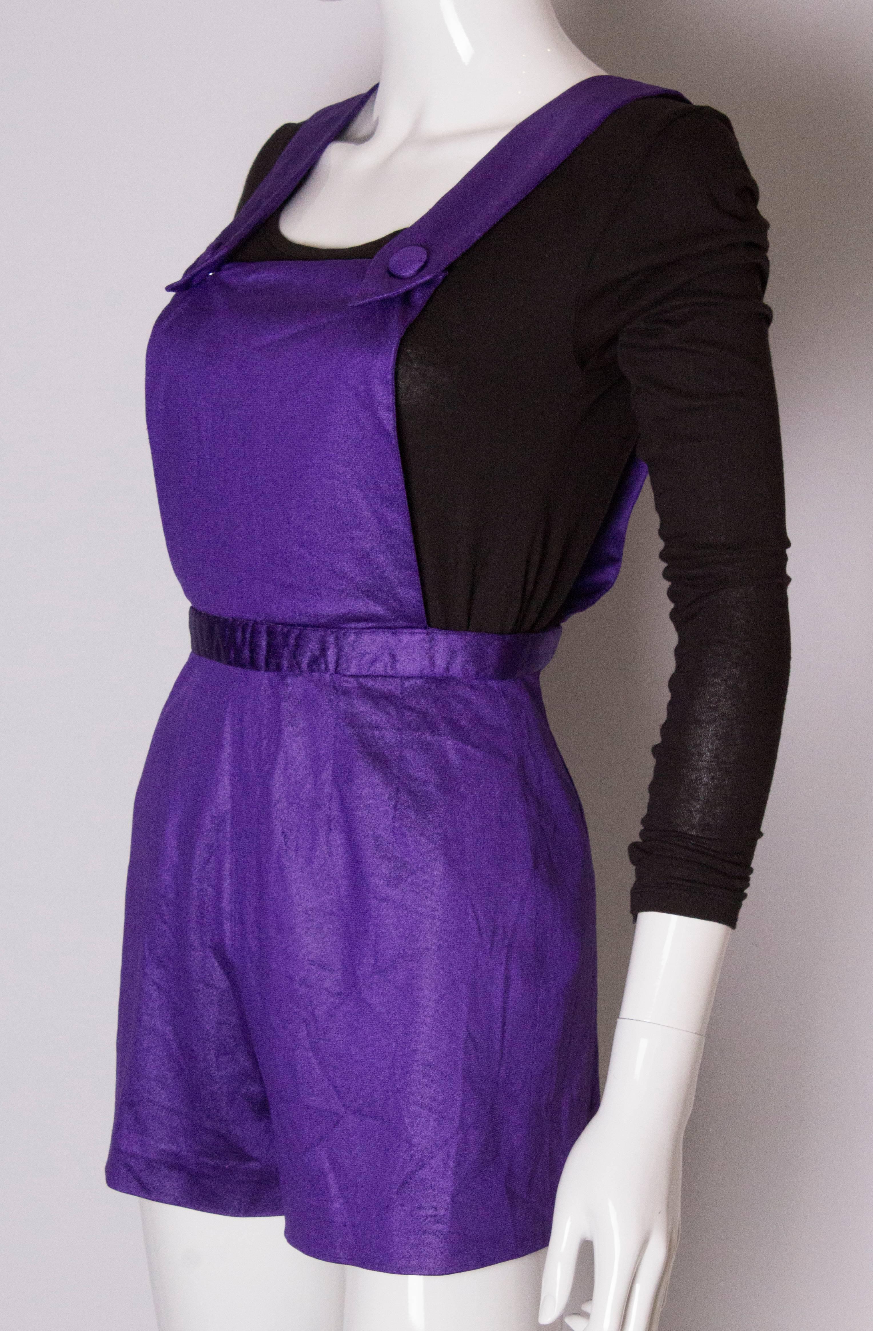 Purple Vintage Playsuit In Good Condition In London, GB