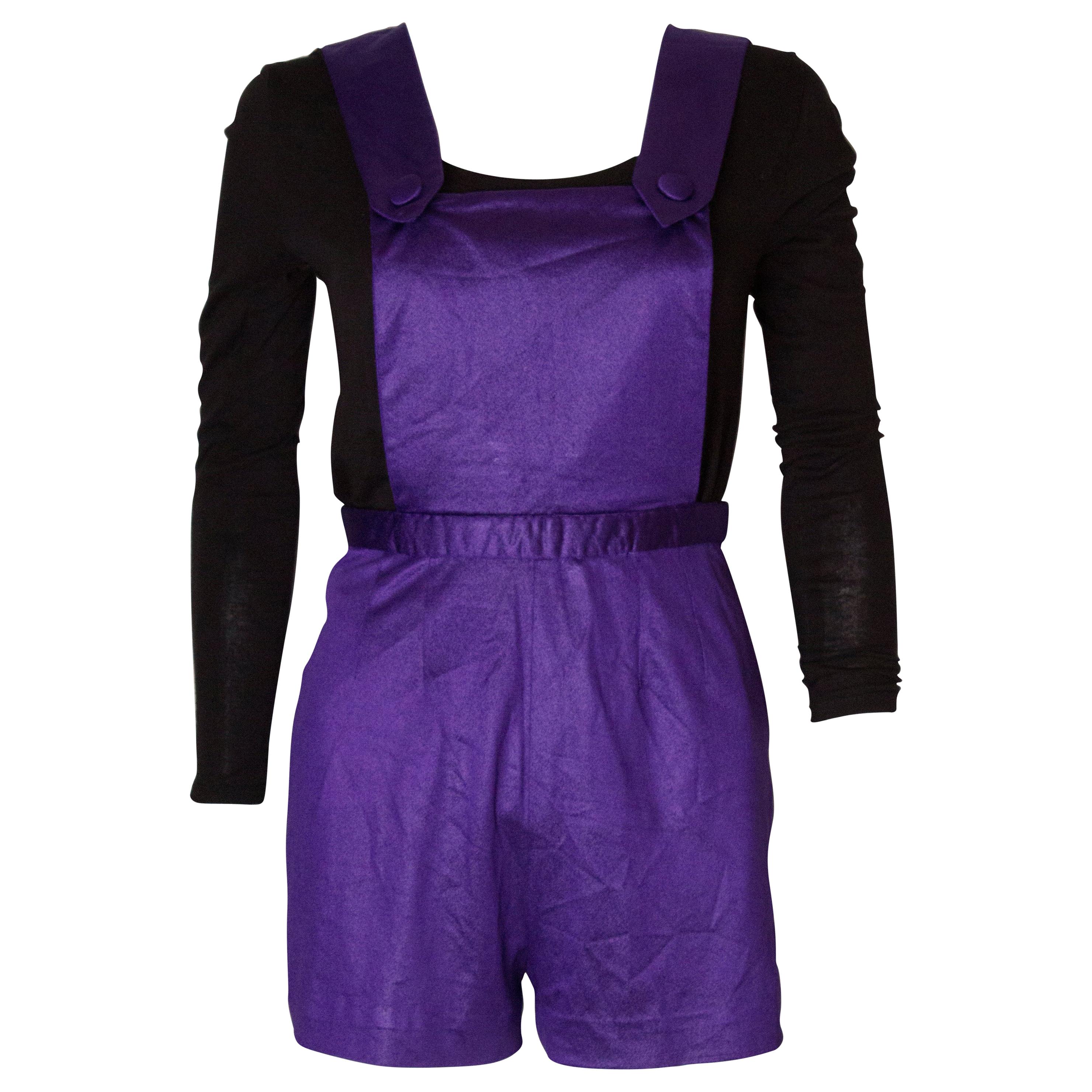 Vintage Purple Playsuit For Sale