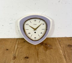 Vintage Purple Porcelain Wall Clock from Mauthe, 1970s