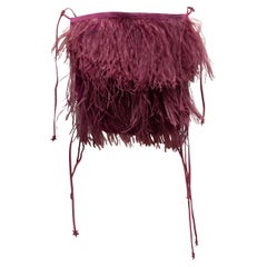 Top vintage senza maniche in piume viola