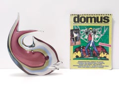 Vintage Sommerso Murano Glass Vase Ascribable to Poli for Seguso, Italy