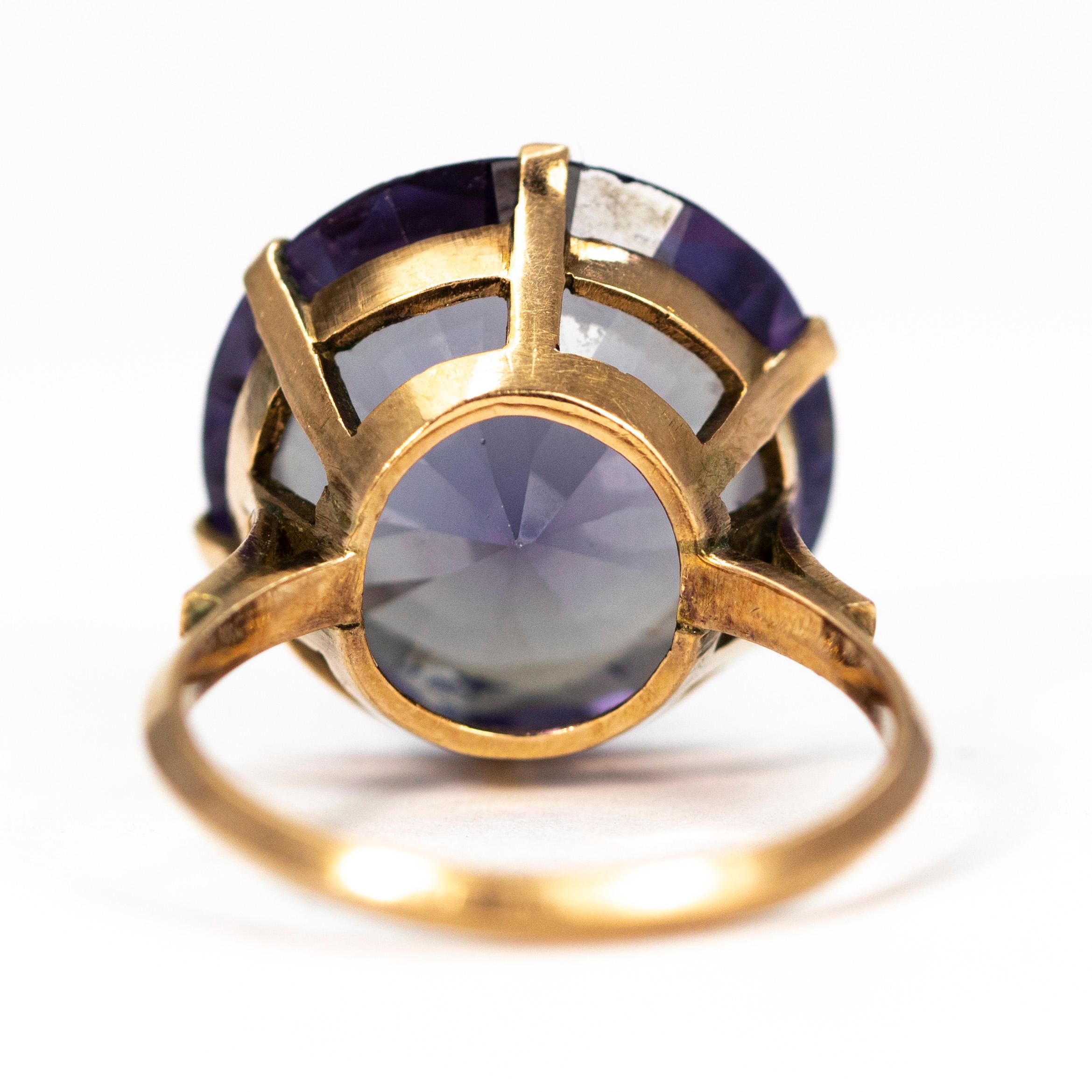 purple stone gold ring