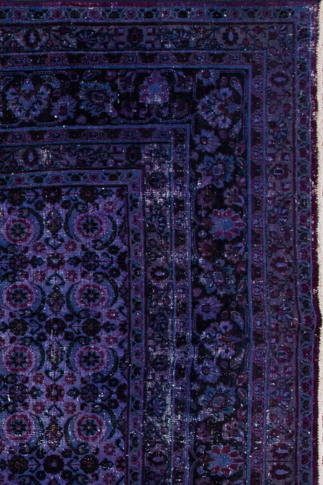 Persian Vintage Purple Tabriz Carpet For Sale