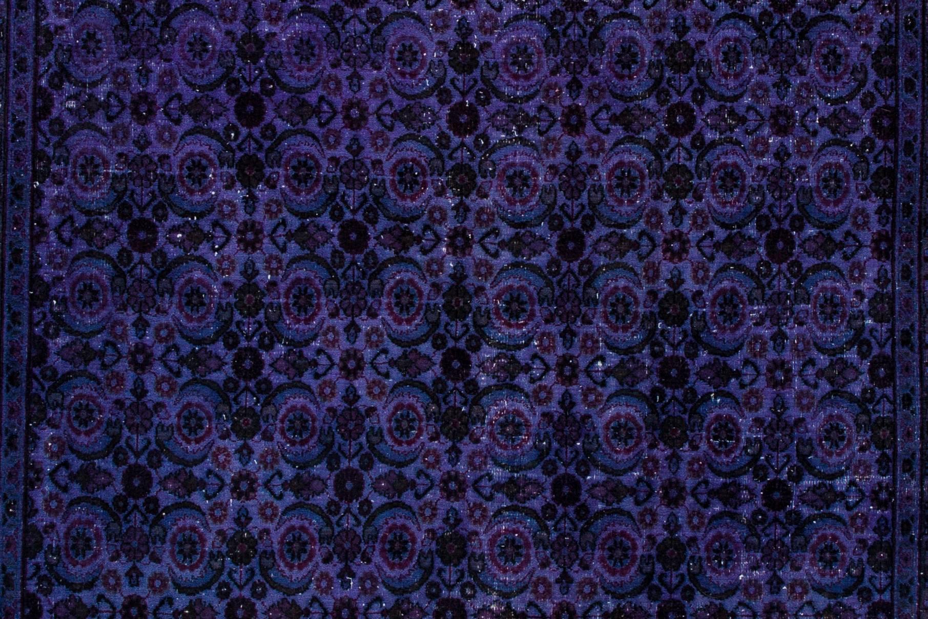 Hand-Knotted Vintage Purple Tabriz Carpet For Sale