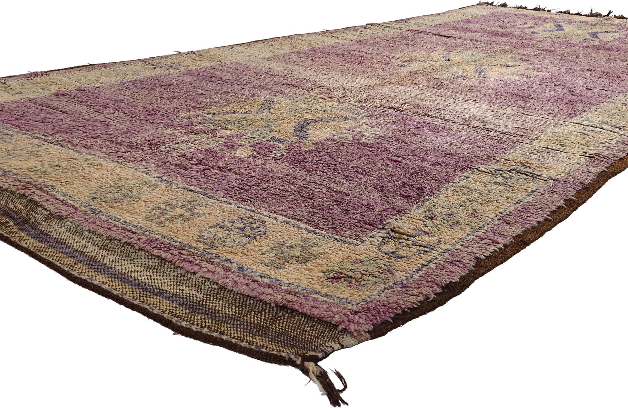 Vintage Purple Talsint Moroccan Rug, Boho Chic Meets Cozy Hygge For Sale 2