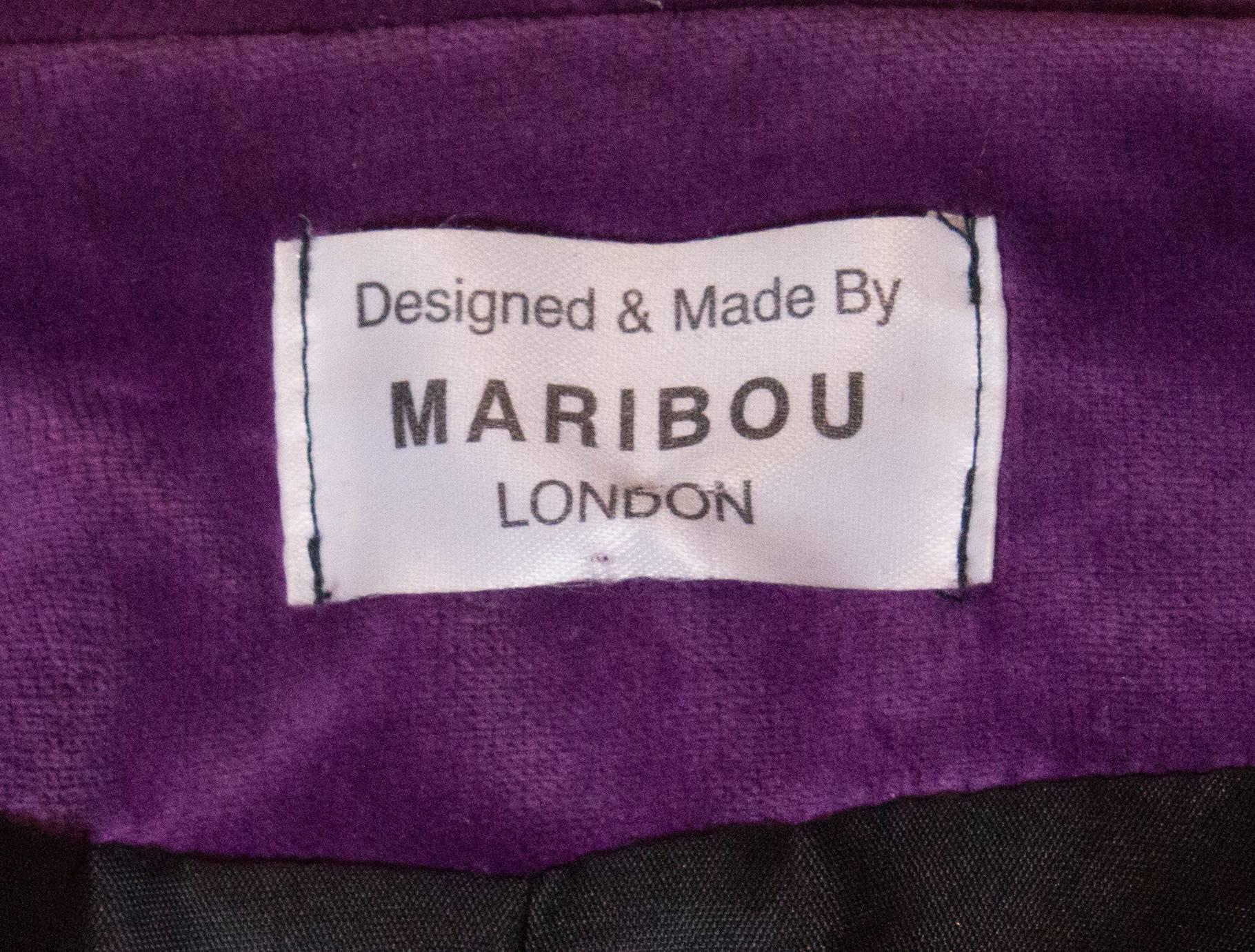 Vintage Purple Velvet Hooded Jacket by Maribou London 4