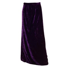 Jupe en velours violet vintage par Hardy Amies