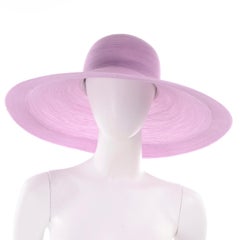 Vintage Purple Woven Patricia Underwood Wide Brim Sun Hat