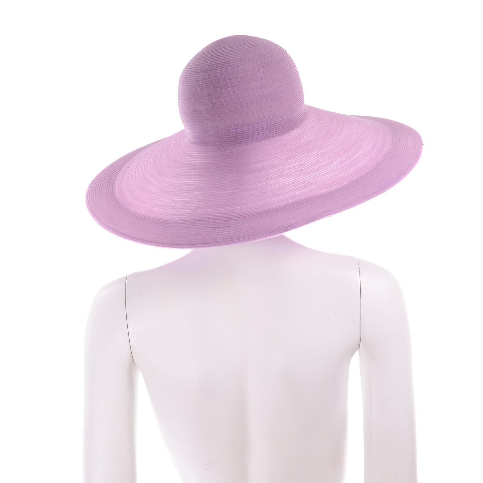 purple wide brim hat