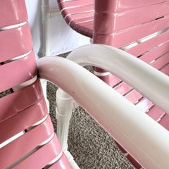 Vintage PVC Pipe Pink and White Out Door Dining Chairs