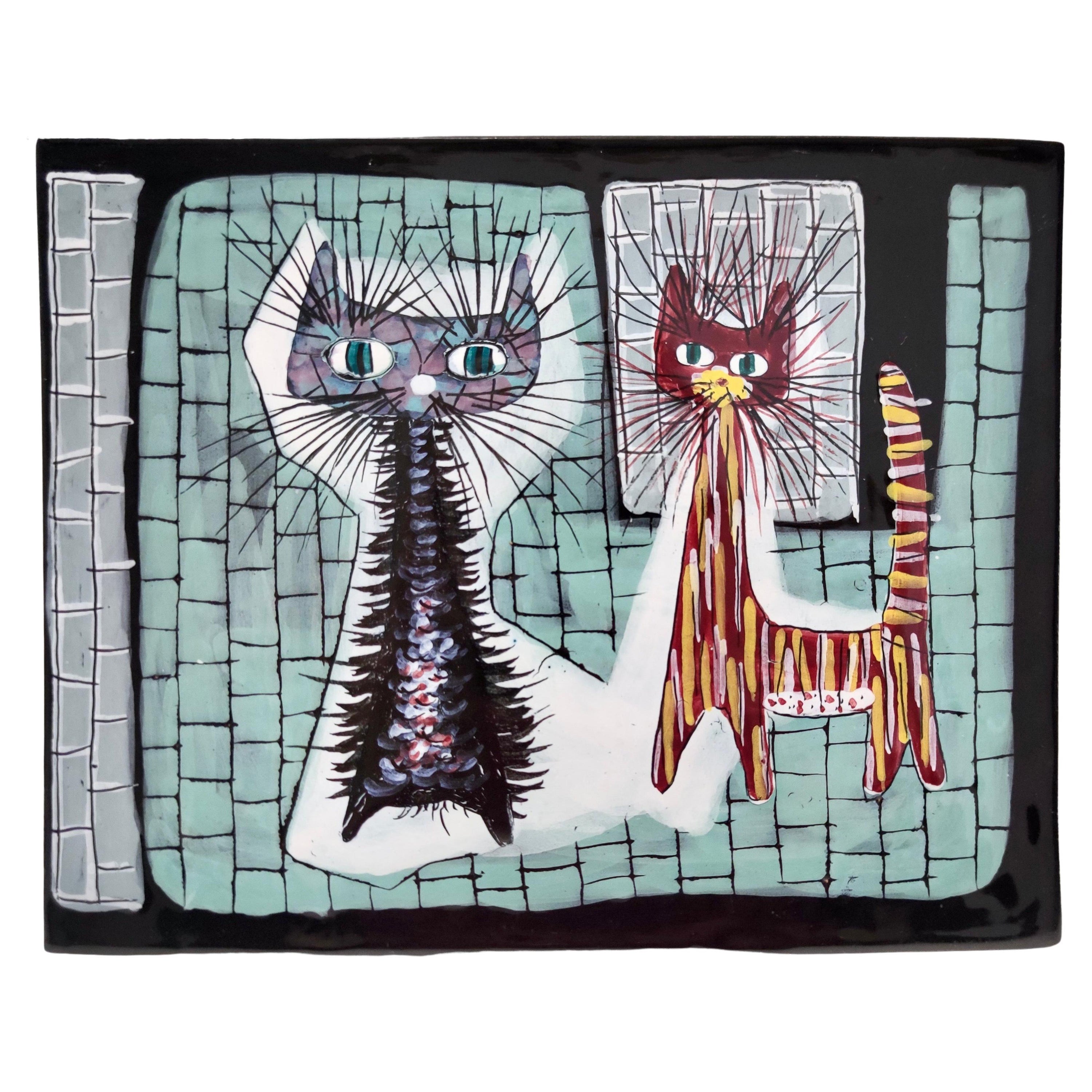 Vintage Pyriform Glazed Ceramic Plate by Otello Rosa for San Polo, Italy