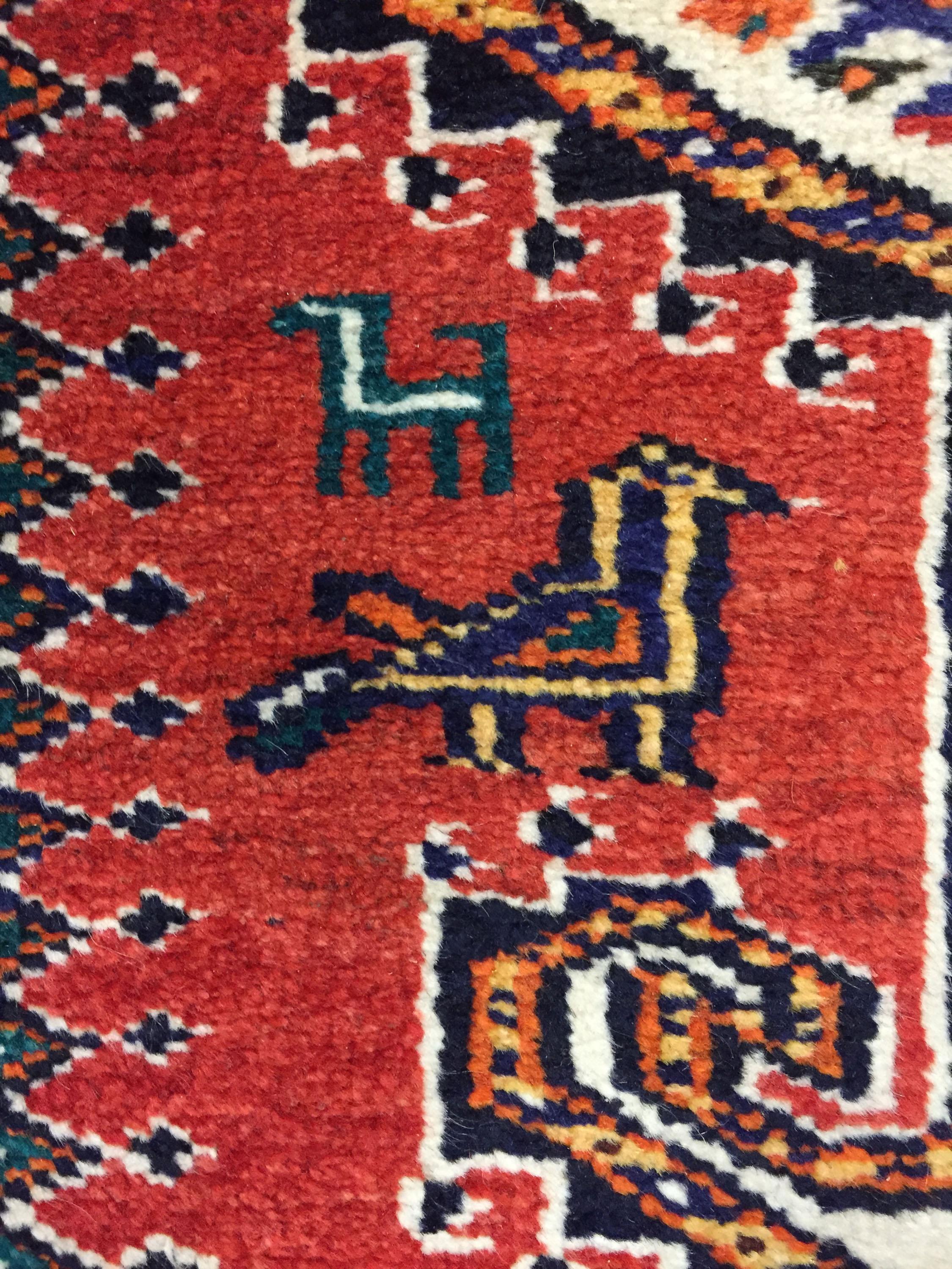 Vintage Qashgai Pictorial Runner  3'3 x 12'2 For Sale 3
