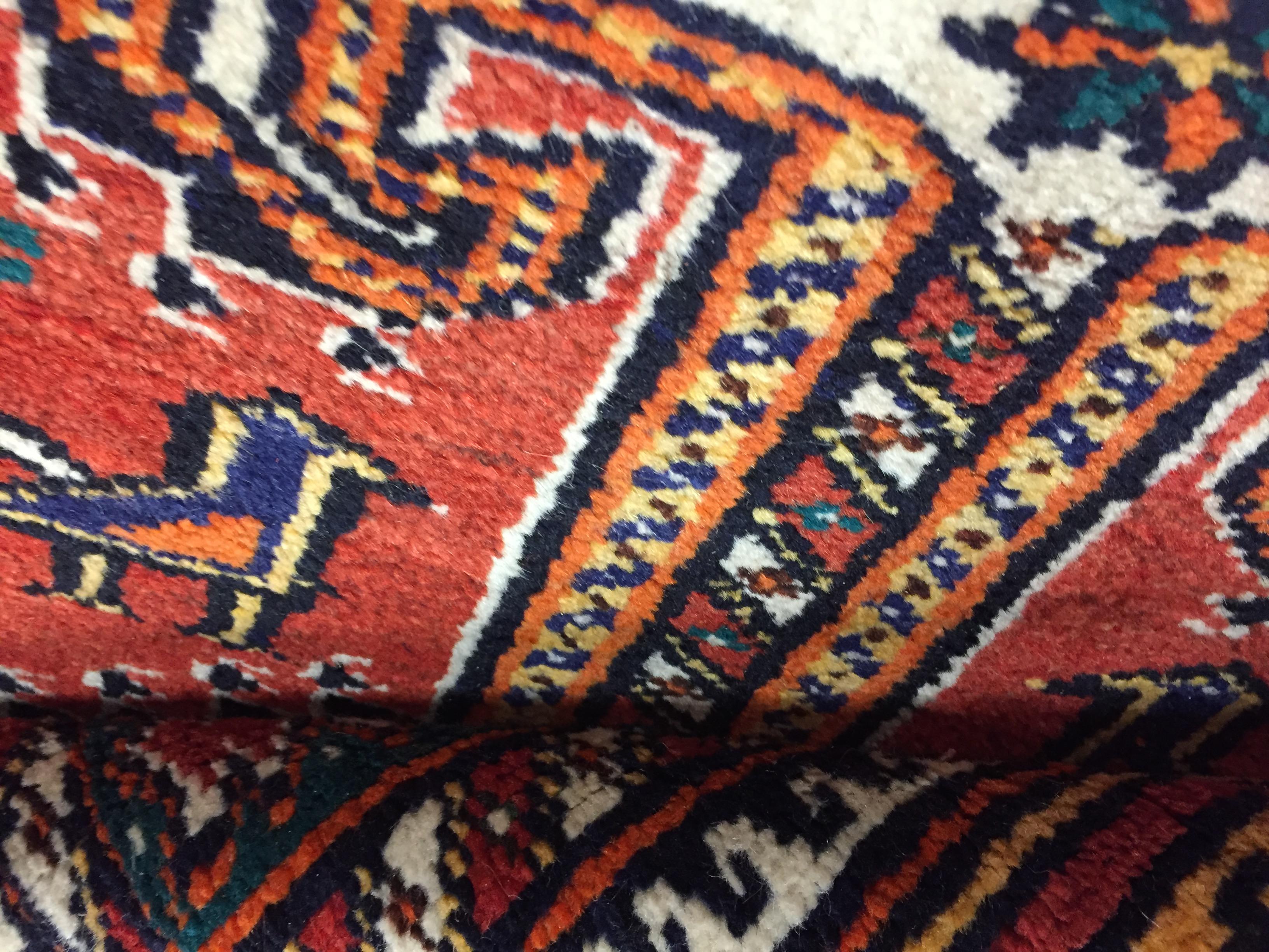 Hand-Knotted Vintage Qashgai Pictorial Runner  3'3 x 12'2 For Sale