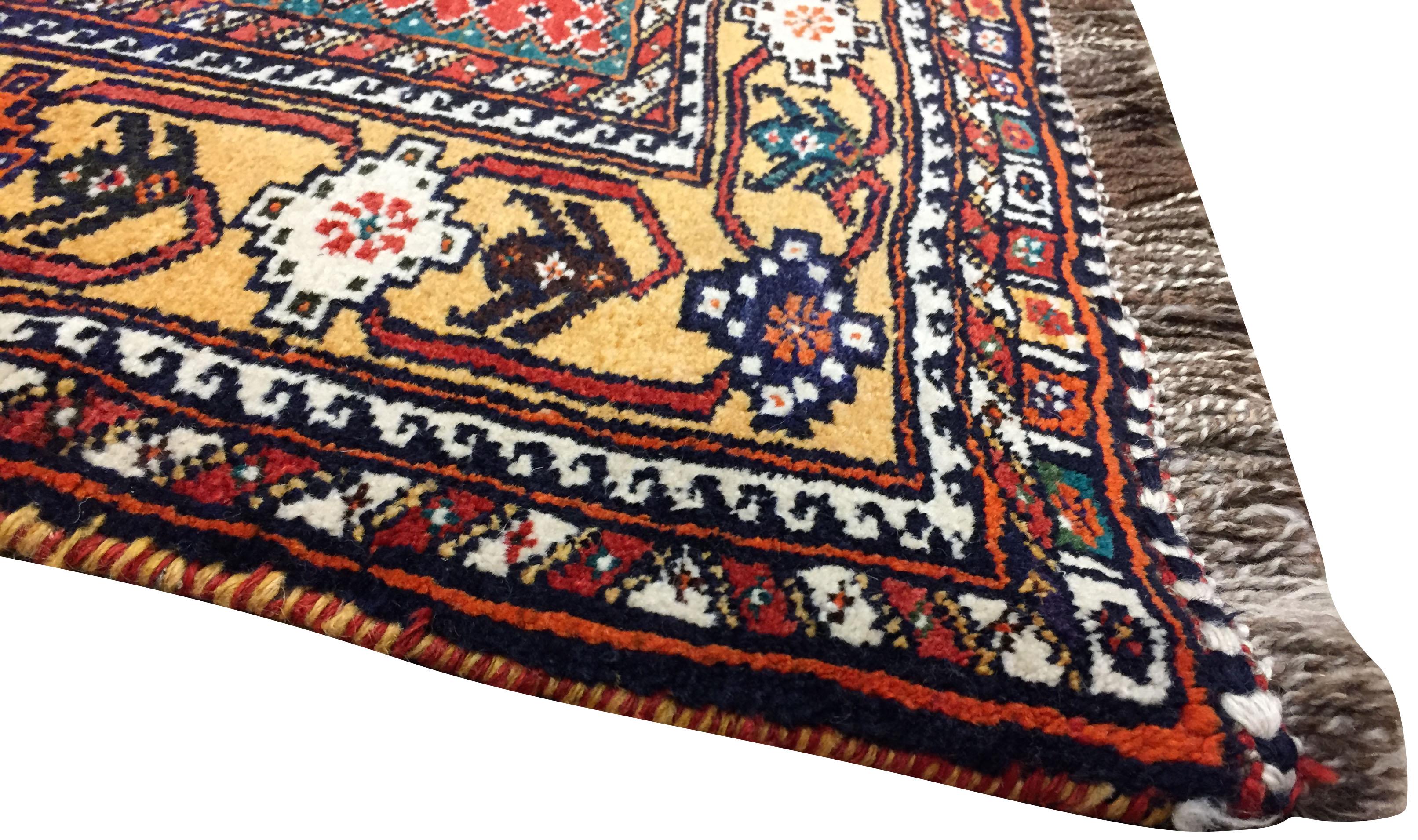 20th Century Vintage Qashgai Pictorial Runner  3'3 x 12'2 For Sale