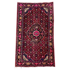 Vintage Qashqai 100% Wool Persian Rug Carpet 205 x 122cm 20th Century