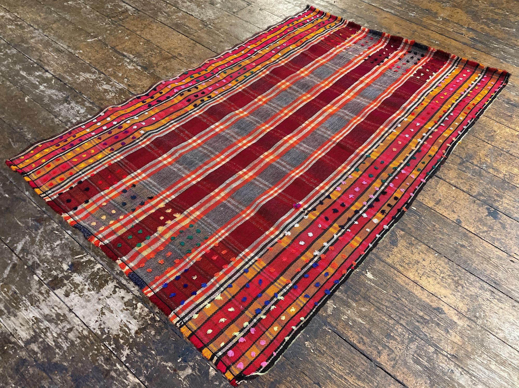 Vintage Qashqai Jajim Kelim 2,23m x 1,50m (Wolle) im Angebot