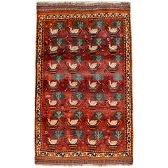 Vintage Qashqai Kashkouli Persian Carpet circa 1940 in Pure Handspun Wool